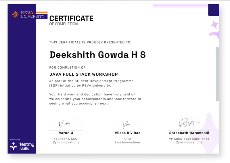 Professional certificate